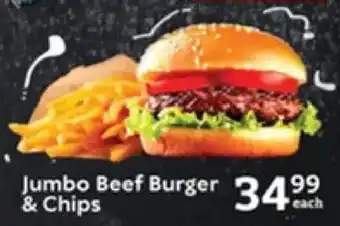 Oxford Freshmarket Jumbo Beef Burger & Chips offer
