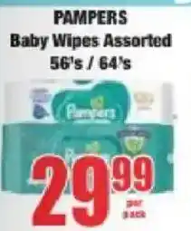 Boxer Pampers Baby Wipes Assorted offer