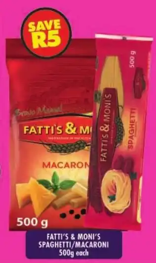 Shoprite Fatti's & moni's spaghetti/ macaroni offer