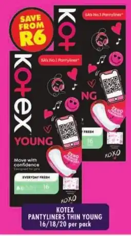 Shoprite Kotex pantyliners thin young offer