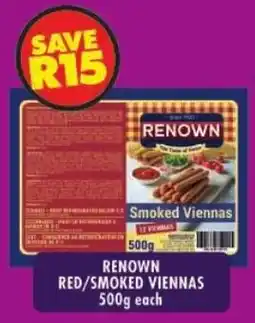 Shoprite Renown red/ smoked viennas offer
