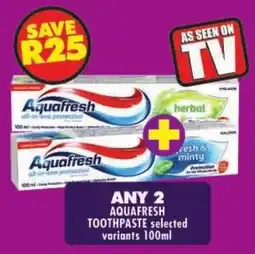 Shoprite Aquafresh toothpaste offer