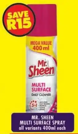 Shoprite Mr. sheen multi surface spray offer