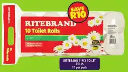 Shoprite Ritebrand 1-ply toilet rolls offer