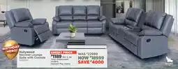 House & Home Hollywood Recliner Lounge Suite with Console offer