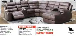 House & Home Valentino Corner Recliner Daybed Lounge Suite with Consoles offer