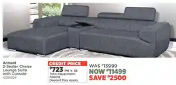 House & Home Armani 2-Seater Chaise Lounge Suite with Console offer