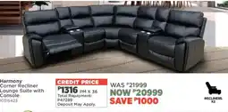 House & Home Harmony Corner Recliner Lounge Suite with Console offer