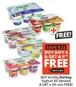 Checkers Darling Yoghurt All Variants offer