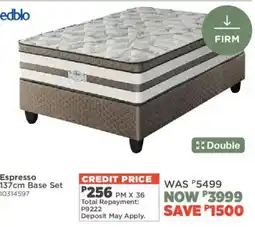 House & Home Edblo Espresso 137cm Base Set offer