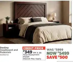 House & Home Destiny Headboard and Pedestals offer