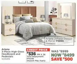 House & Home Ariana High Gloss Headboard and Pedestals offer