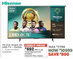 House & Home Hisense 75-inch Smart 4K UHD TV offer