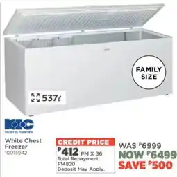 House & Home KIC White Chest Freezer offer