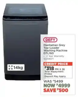 House & Home Defy Manhattan Grey Top-Loader Washing Machine offer