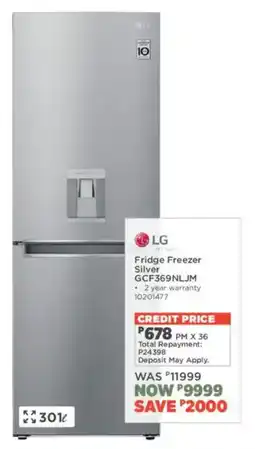 House & Home LG Fridge Freezer Silver offer