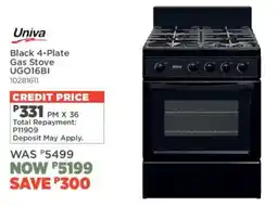 House & Home Univa Black 4-Plate Gas Stove offer