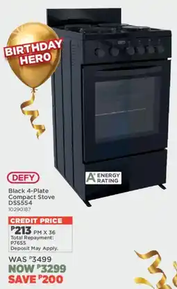 House & Home Defy Black 4-Plate Compact Stove offer