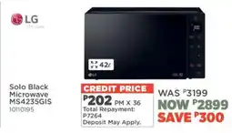 House & Home LG Solo Black Microwave offer