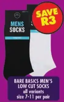 Shoprite Bare basics men's low cut socks offer