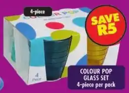 Shoprite Colour pop glass set offer