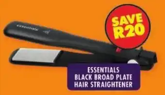 Shoprite Essentials black broad plate hair straightener offer