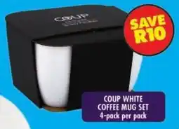 Shoprite Coup white coffee mug set offer