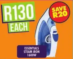 Shoprite Essentials steam iron 1600w offer