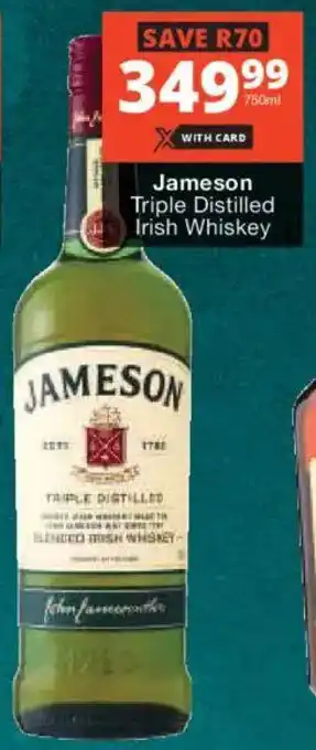 Checkers Liquor Shop Jameson Triple Distilled Irish Whiskey offer
