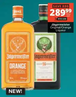 Checkers Liquor Shop Jägermeister Original/ Orange Liqueur offer