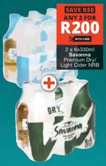 Checkers Liquor Shop Savanna Premium Dry/ Light Cider NRB offer