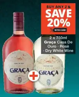 Checkers Liquor Shop Graça Casa De Ouro, Rosé, Dry White Wine offer