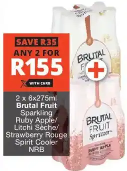 Checkers Liquor Shop Brutal Fruit Sparkling Ruby Apple/ Litchi Sèche/ Strawberry Rouge Spirit Cooler NRB offer