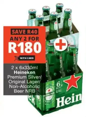 Checkers Liquor Shop Heineken Premium Silver/ Original Lager/ Non-Alcoholic Beer NRB offer