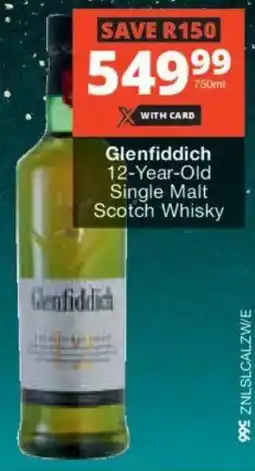 Checkers Liquor Shop Glenfiddich 12-Year-Old Single Malt Scotch Whisky offer