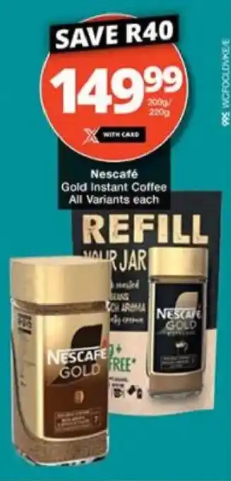 Checkers Nescafé Gold Instant Coffee All Variants offer