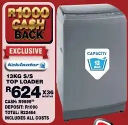 Lewis Kelvinator s/s top loader offer