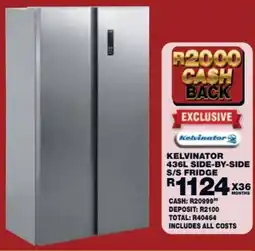 Lewis Kelvinator side-by-side s/s fridge offer