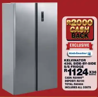 Lewis Kelvinator side-by-side s/s fridge offer