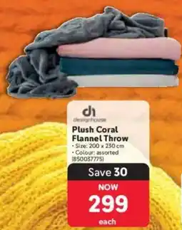 Makro Design House Plush Coral Flannel Throw offer