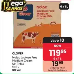 Makro Clover Nolac Lactose Free Medium Cream UHT Milk offer