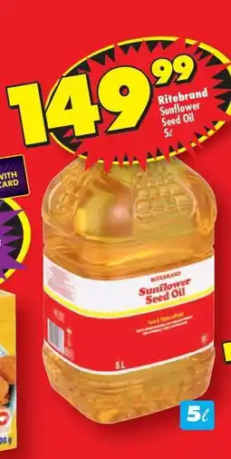 Shoprite RITEBRAND SUNFLOWER SEED OIL 5ℓ offer
