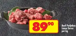 Shoprite BEEF POTJIEKOS LOOSE SERVE per kg offer