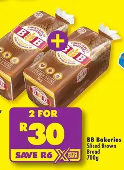 Shoprite BB Bakeries Sliced Brown Bread 700g offer