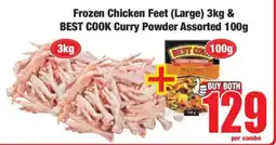 Boxer Frozen Chicken Feet (Large) 3kg & BEST COOK Curry Powder Assorted 100g offer