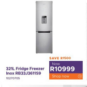 Everyshop Samsung 321L Fridge Freezer Inox RB33J3611S9 offer