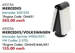 Goldwagen Mercedes air filter offer