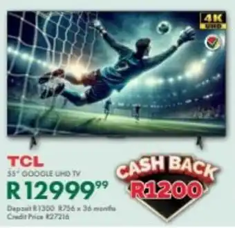 Beares TCL 55" Google UHD TV offer