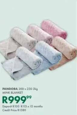 Beares Pandora mink blanket offer