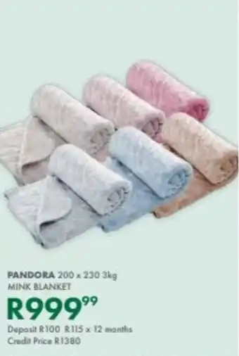 Beares Pandora mink blanket offer